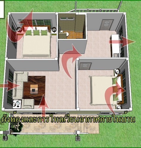 
One-storey house plan with floor plan